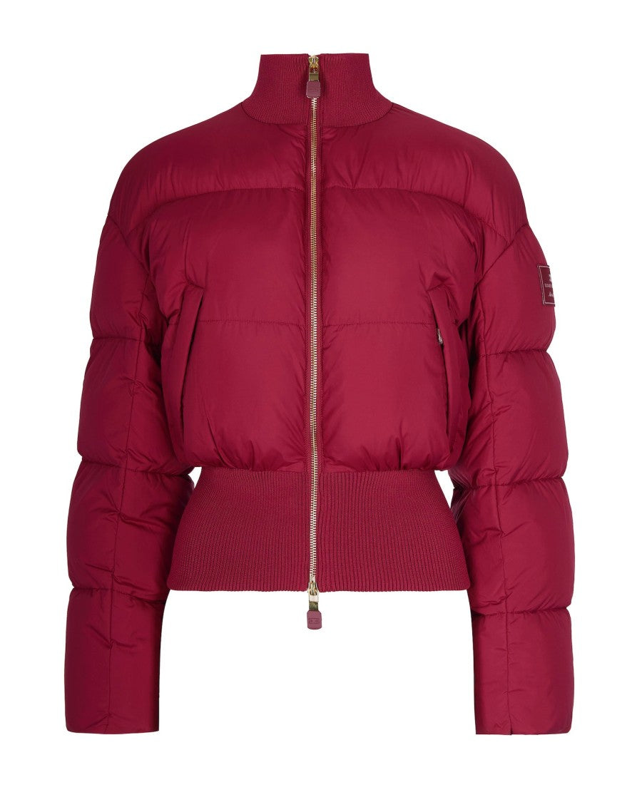 Elisabetta Franchi Cherry Technical Fabric Down Jacket