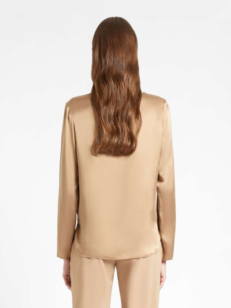 Max Mara Moldava Long-Sleeved Silk-Blend Top With Elegant Silhouette