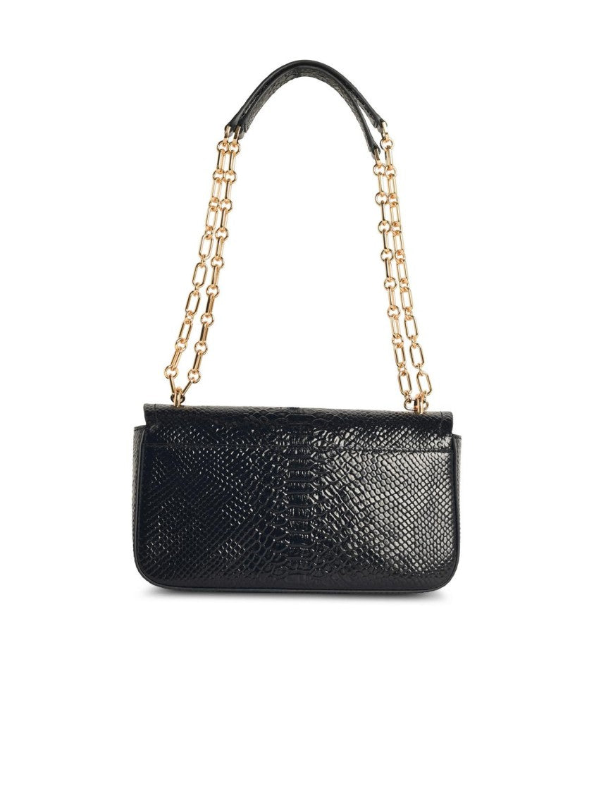 Michael Michael Kors Tribeca' Black Snake Print Leather Shoulder Bag