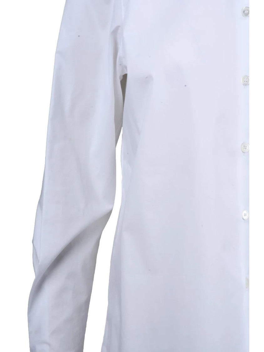 Robert Friedman White Stretch Cotton Button Shirt