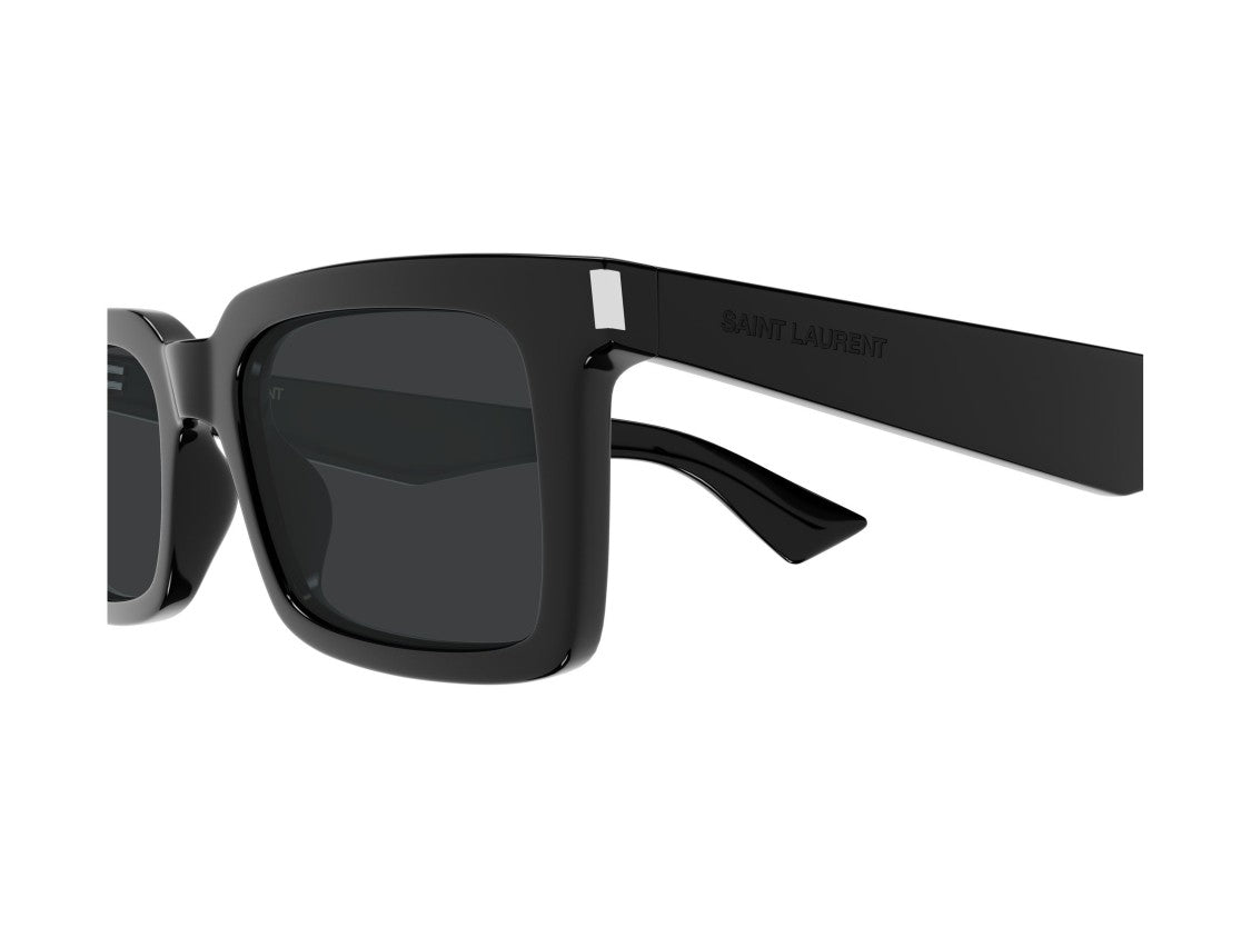 Saint Laurent Sl 860 Silver Accent Oversized Acetate Square Sunglasses