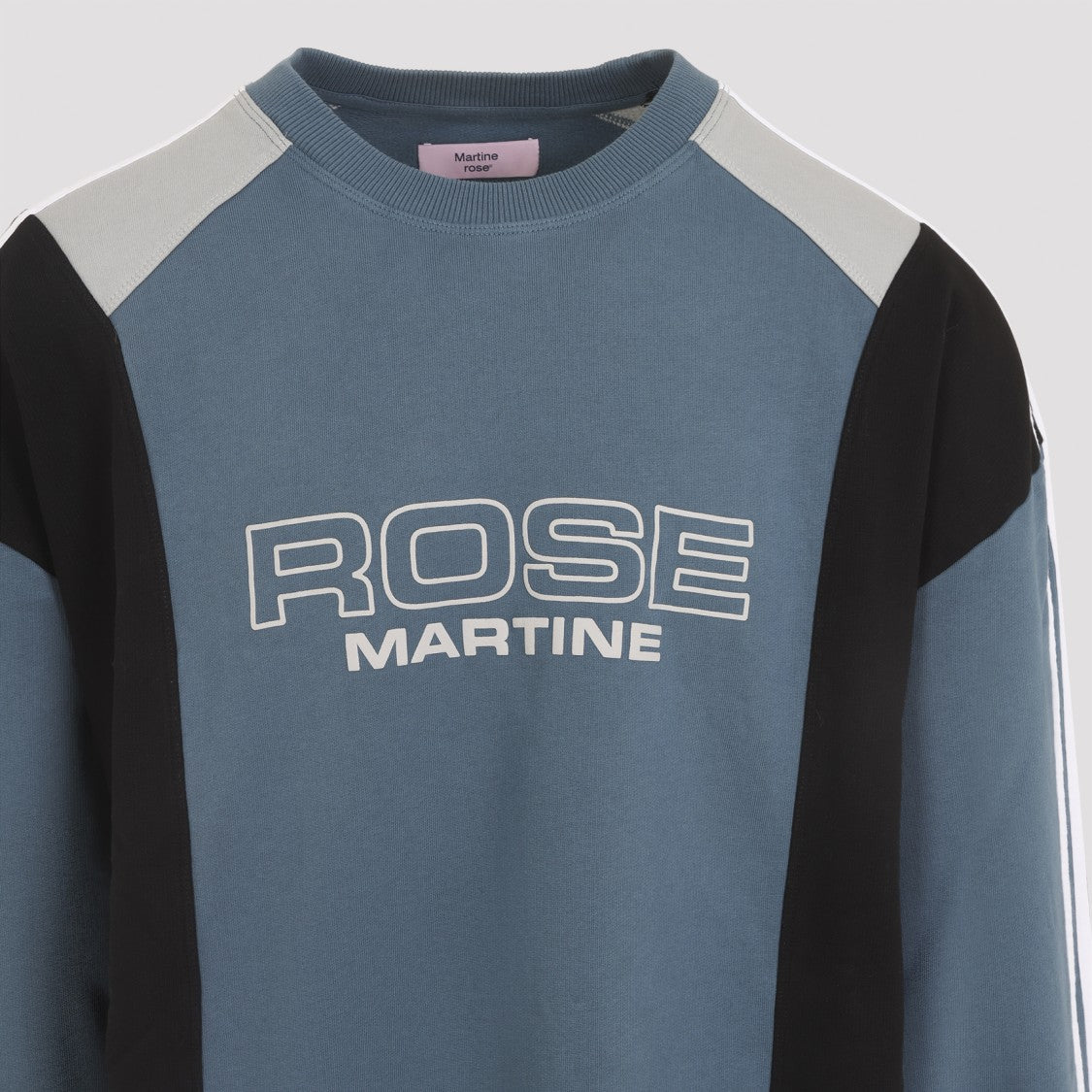 Martine Rose Blue Agean Cotton Panelled Sweatshirt