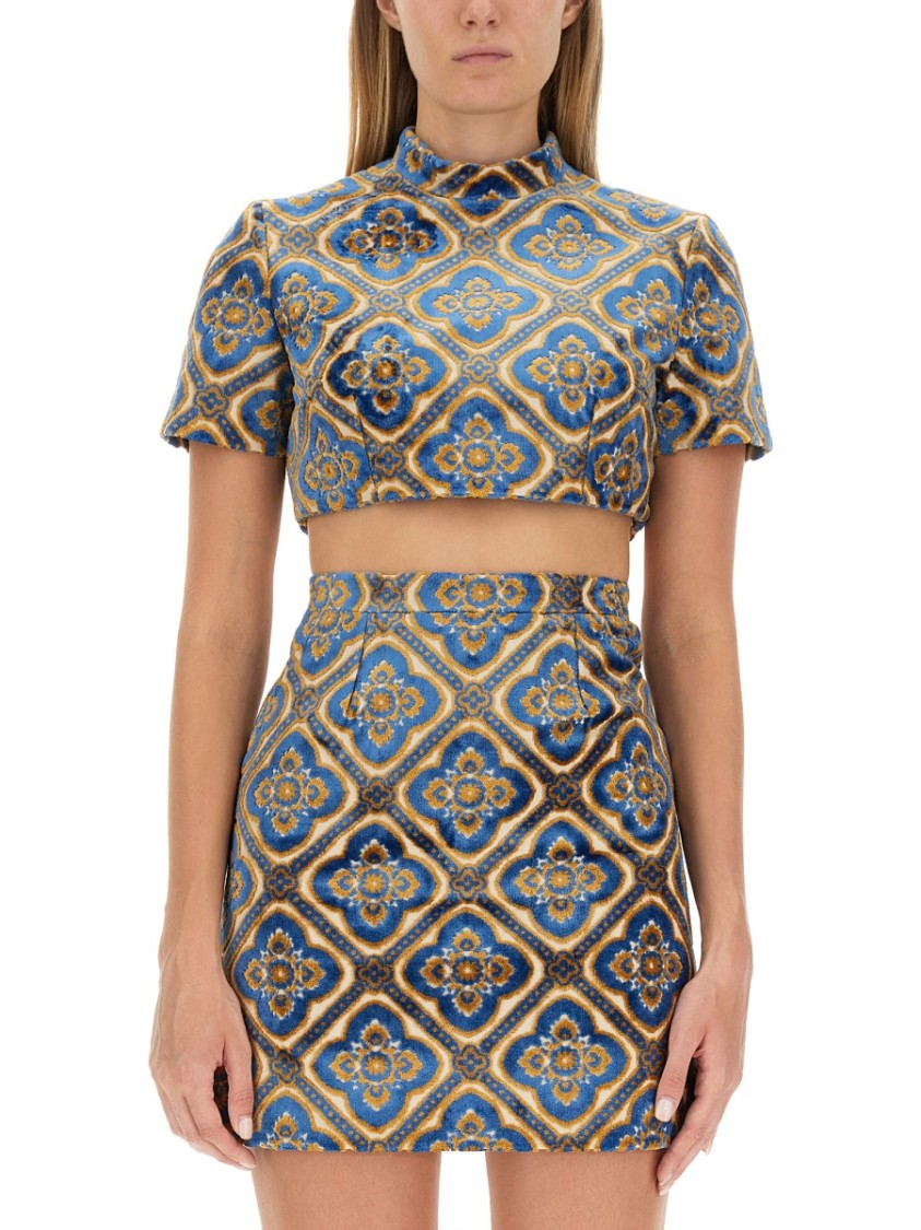 Etro Cropped Top With Intricate Pattern