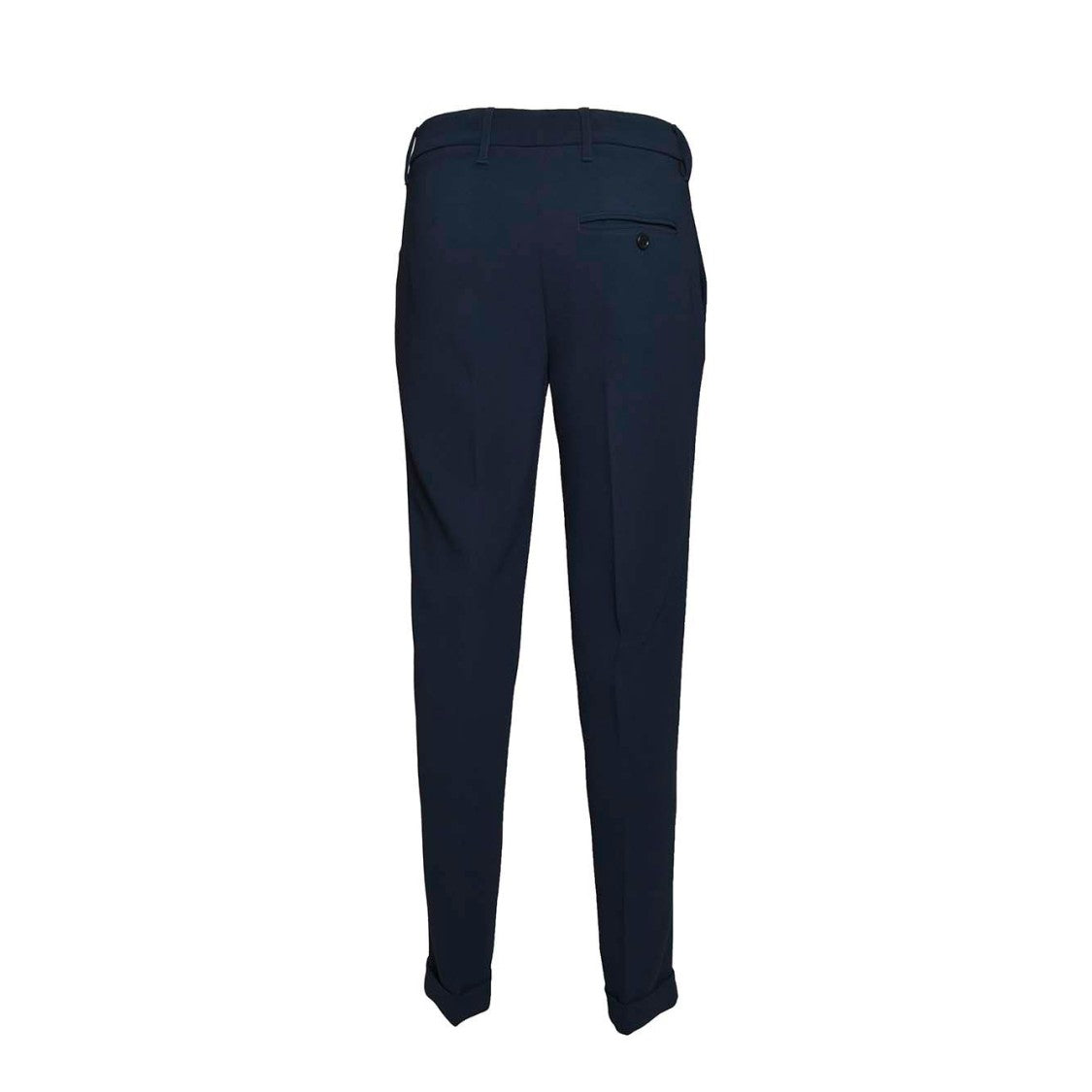 Aspesi Straight Leg Trousers In Navy Blue Cady Crêpe