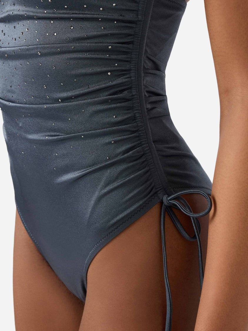 Mc2 Saint Barth One-Piece Swimsuit With Subtle Embellishments And Adjustable Ties