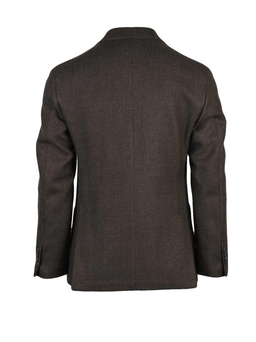 Luigi Bianchi Textured Virgin Wool Double-Breasted Blazer