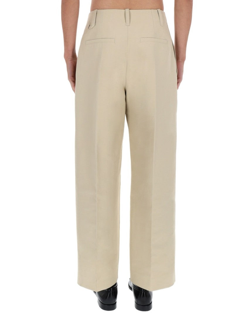 Jacquemus Straight-Leg Smooth Front Pleats Pants