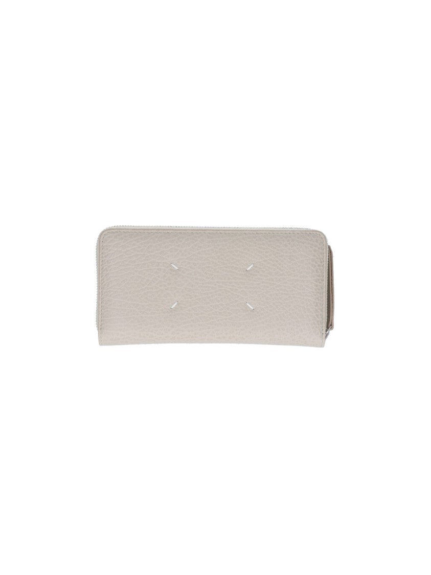Maison Margiela Grey Four Stitches Textured Leather Wallet