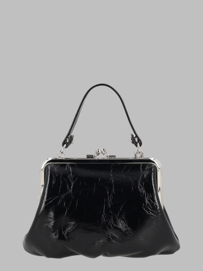 Vivienne Westwood Black Glossy Calf Leather Handbag
