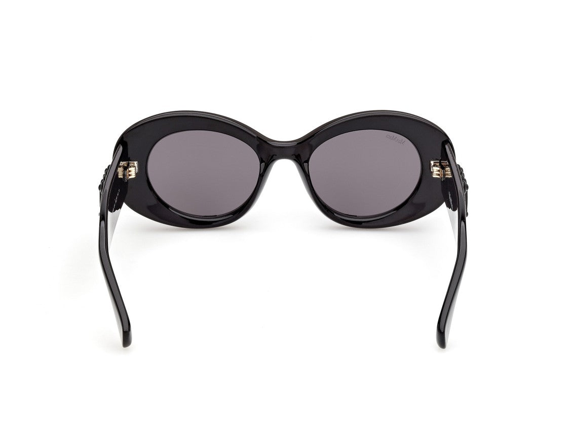 Max Mara Mm0208 Bold Embossed Logo Oversized Round Sunglasses