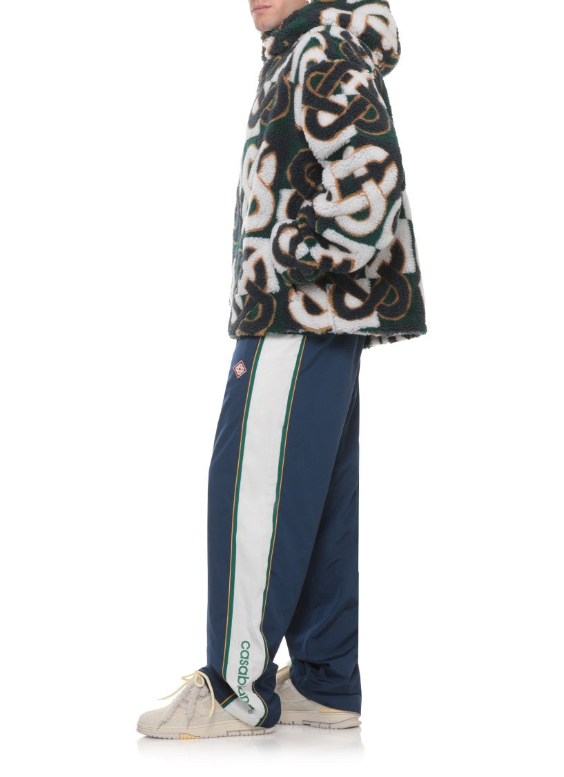 Casablanca Green Monogram Fleece Zip Jacket