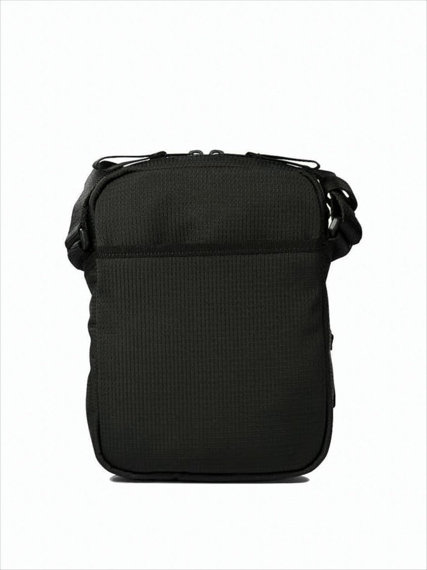 Balenciaga Textured Black Recycled Polyamide Shoulder Bag With Adjustable Strap And Multiple Compartments