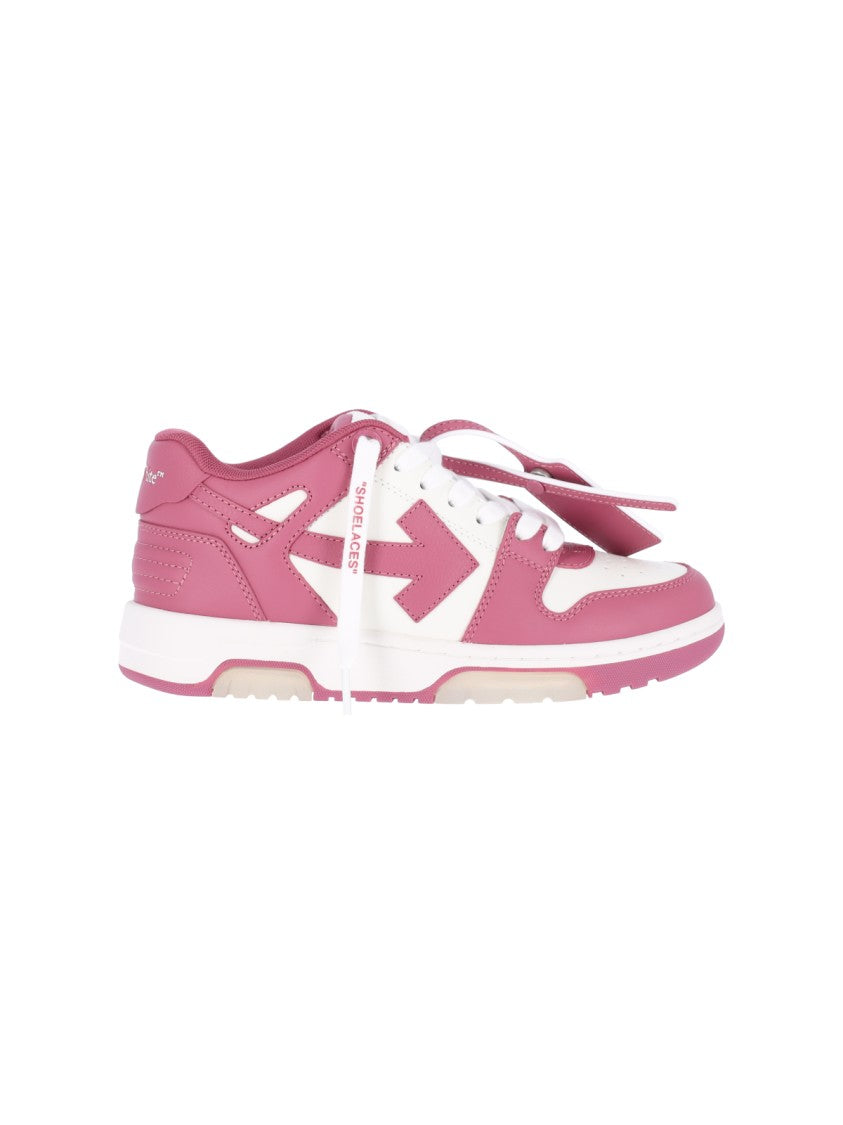 Off-White Out Of Office Pink Trim Leather Sneakers