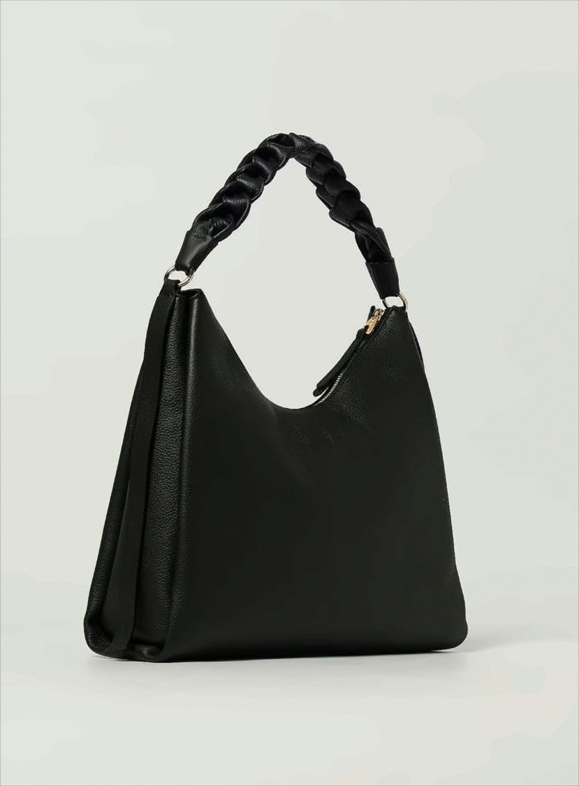 Coccinelle Rectangular Hobo Bag In Grained Calfskin Leather