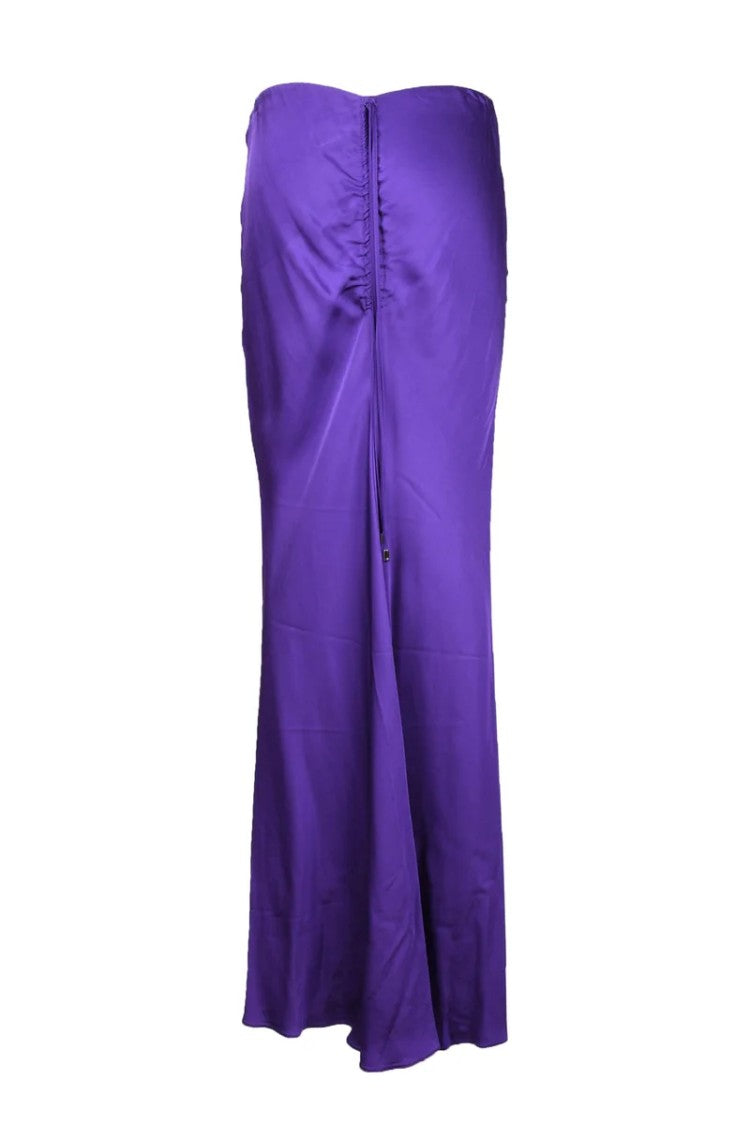 Patrizia Pepe Long Viscose Skirt - Purple