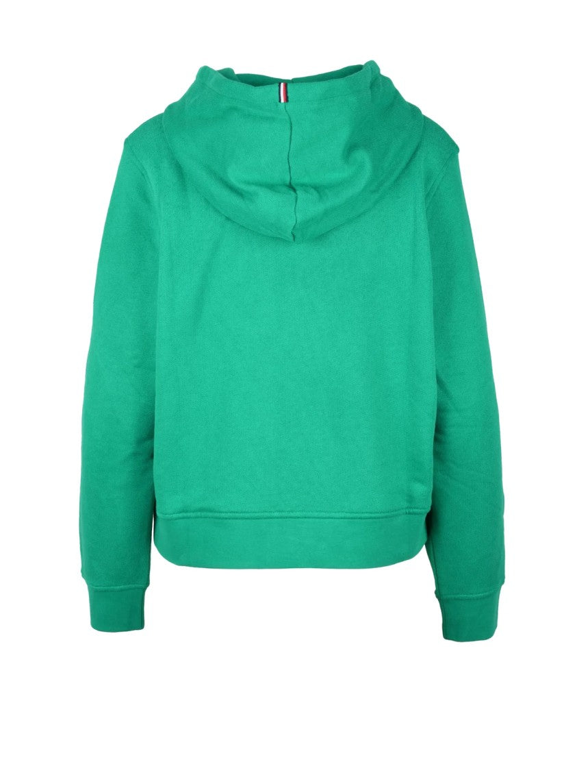 Tommy Hilfiger Green Cropped Hooded Sweatshirt