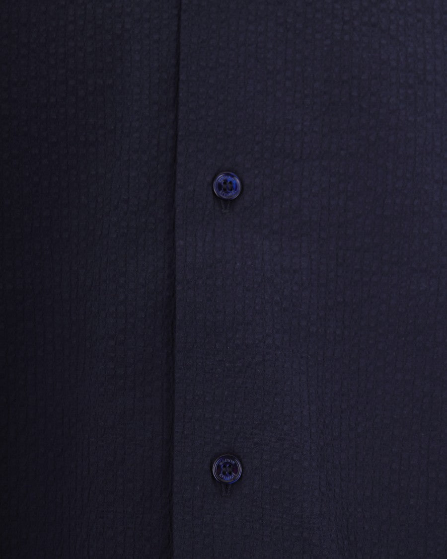 Maison Kitsuné Short-Sleeved Resort Shirt In Textured Seersucker Cotton