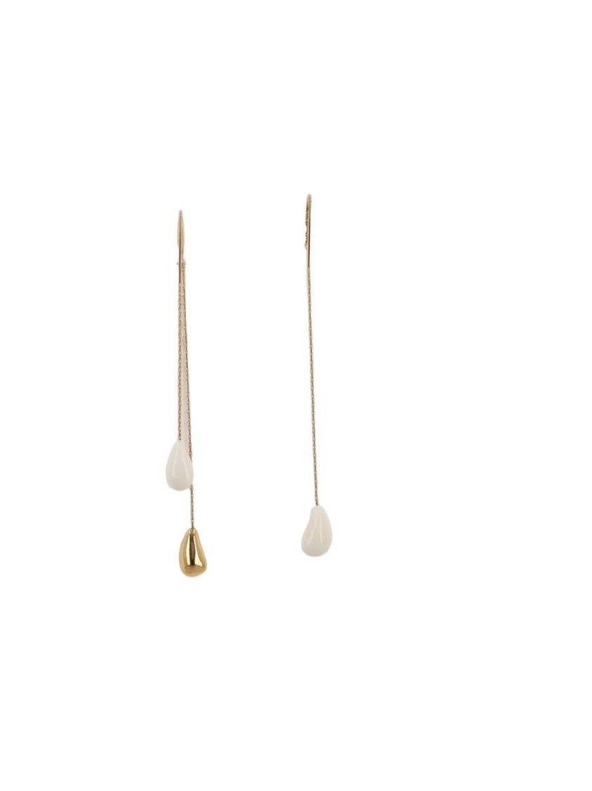 Isabel Marant Asymmetrical Drop Brass Buffalo Bone Earrings