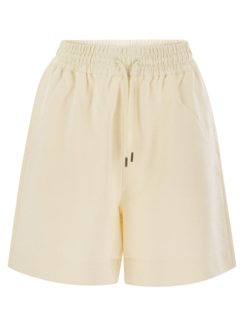 Moncler Cotton Shorts With Logo Patch
