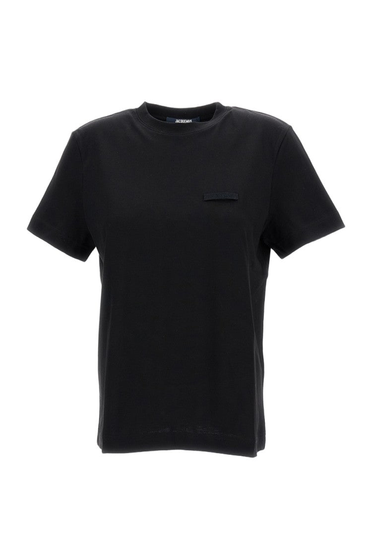 Jacquemus Cotton T-Shirt With Tonal Grosgrain Logo