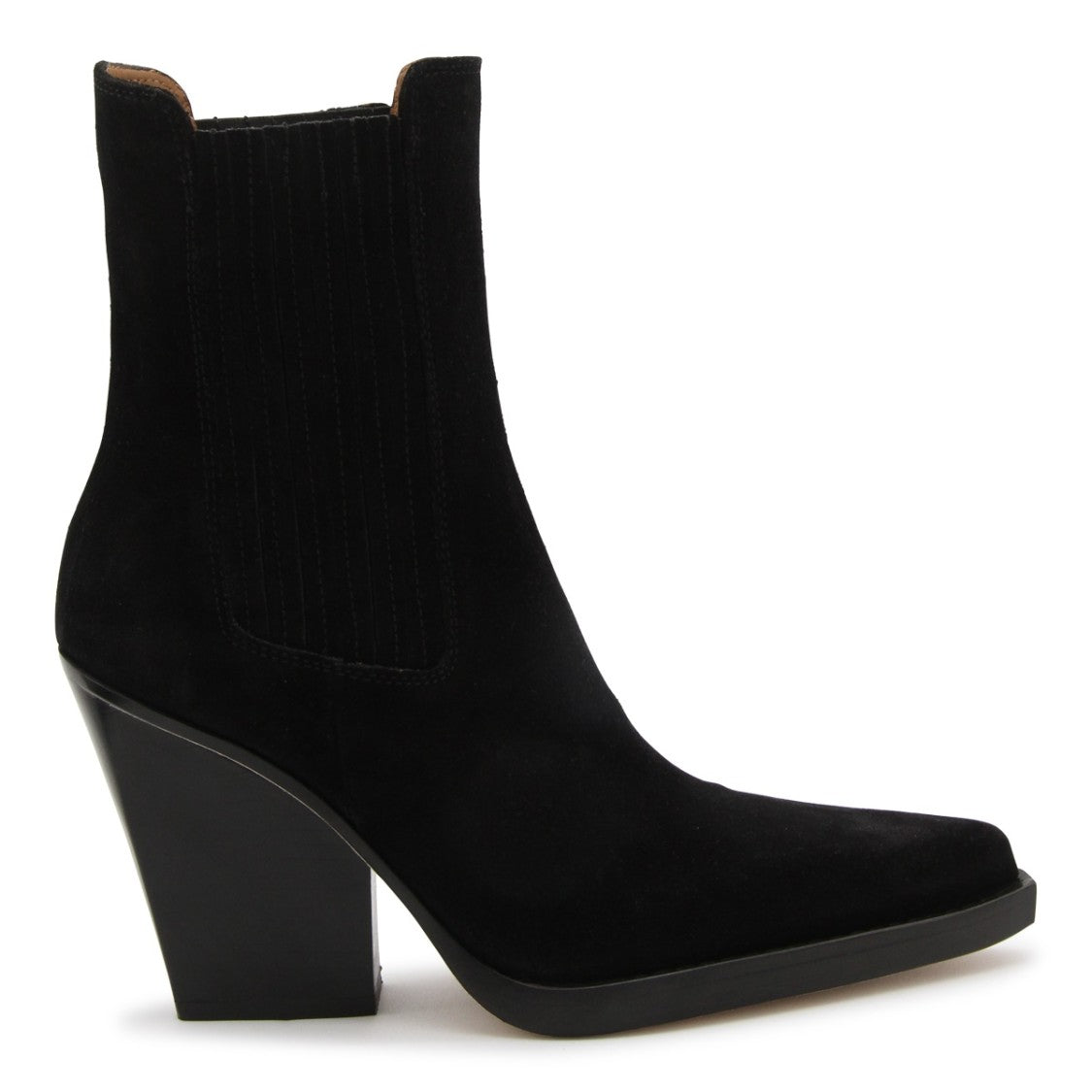 Paris Texas Black Leather Dallas Ankle Boots