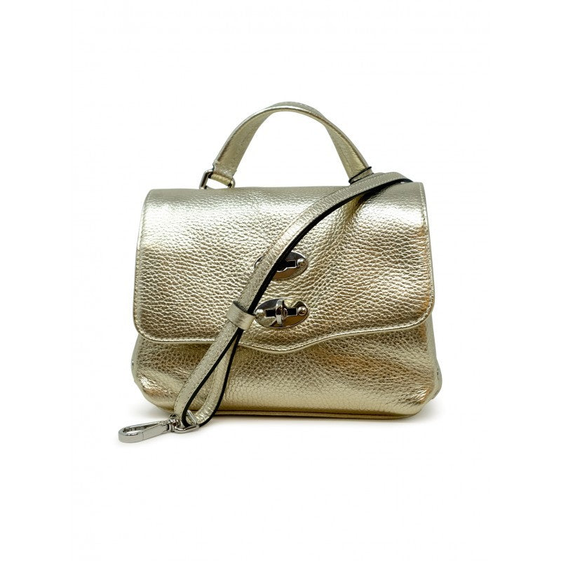 Zanellato Postina Baby Daily Metal Gold Cocorico Leather Handbag