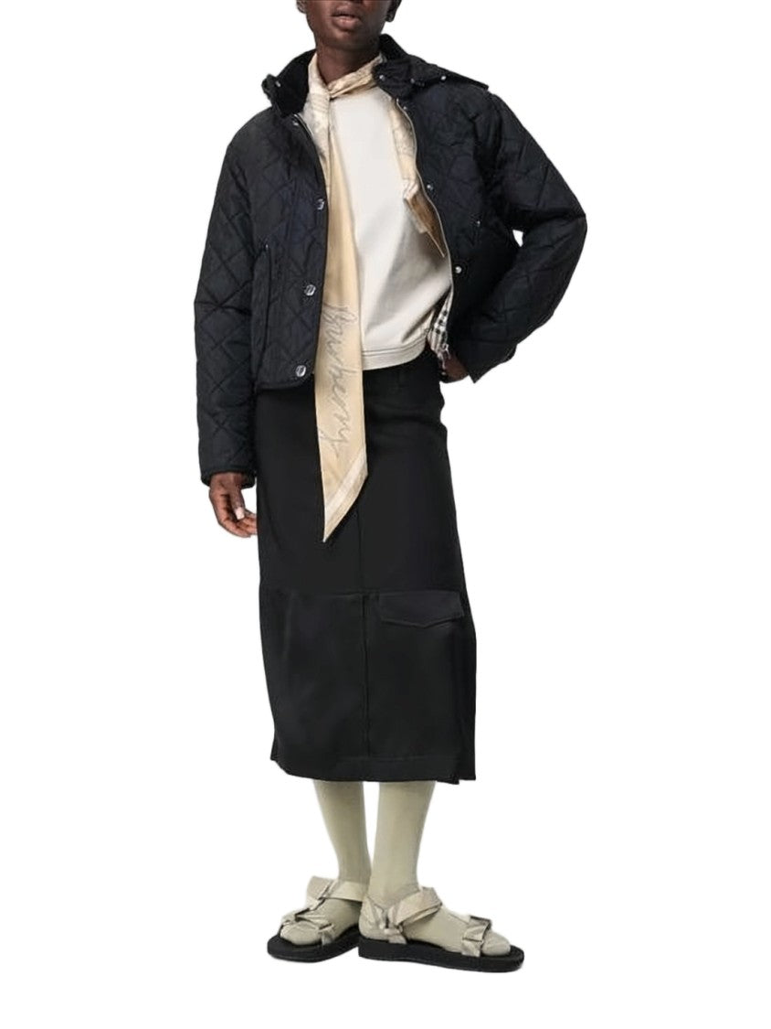 Burberry Cropped Quilted Jacket With Diamond Pattern