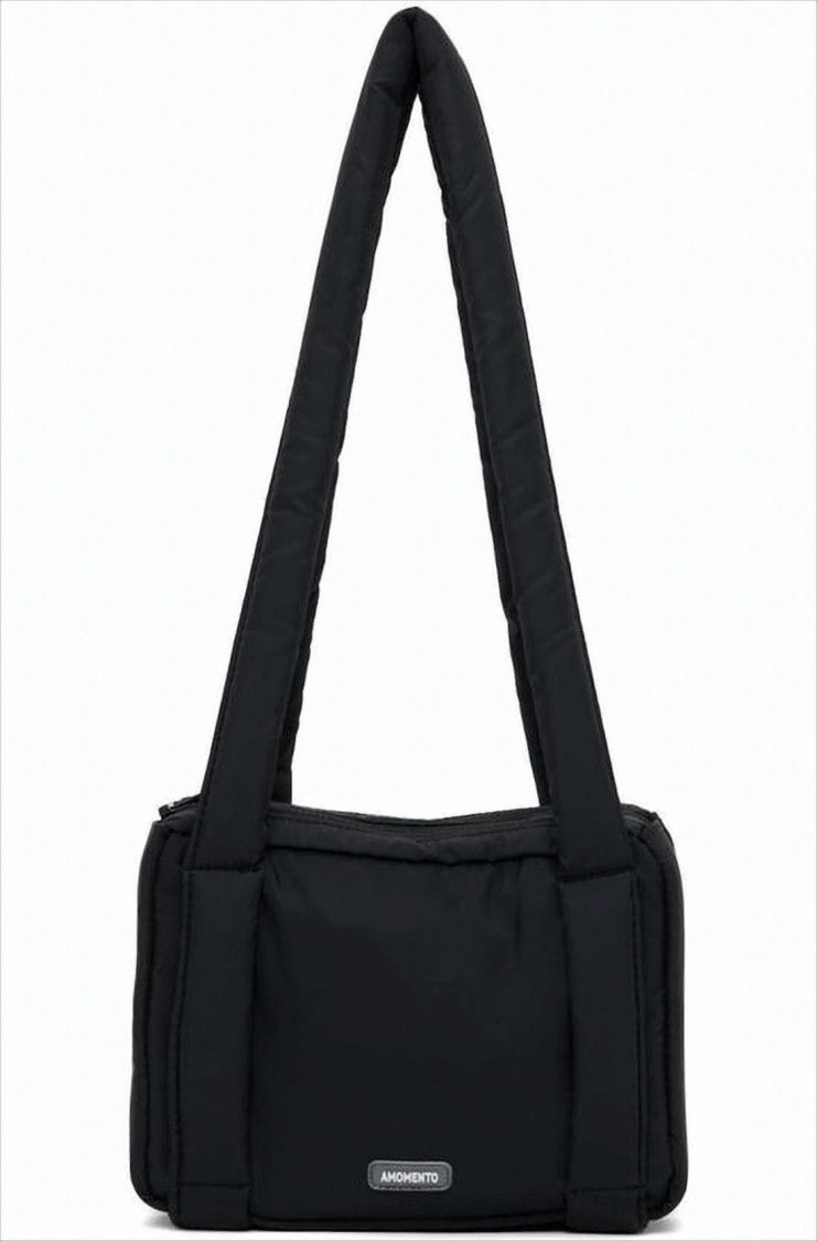 Amomento Rectangular Padded Nylon Shoulder Bag