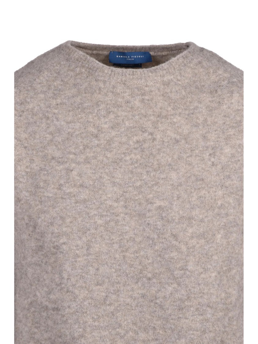 Daniele Fiesoli Crewneck Pullover In Soft Blend Of Extrafine Merino Wool And Polyamide