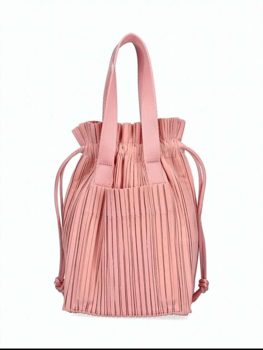 Pleats Please Pleated Design Tote Bag With Versatile Carrying Options