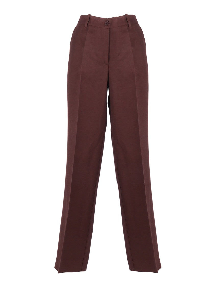 P.A.R.O.S.H. Straight Leg Subtle Sheen Straight-Leg Pants