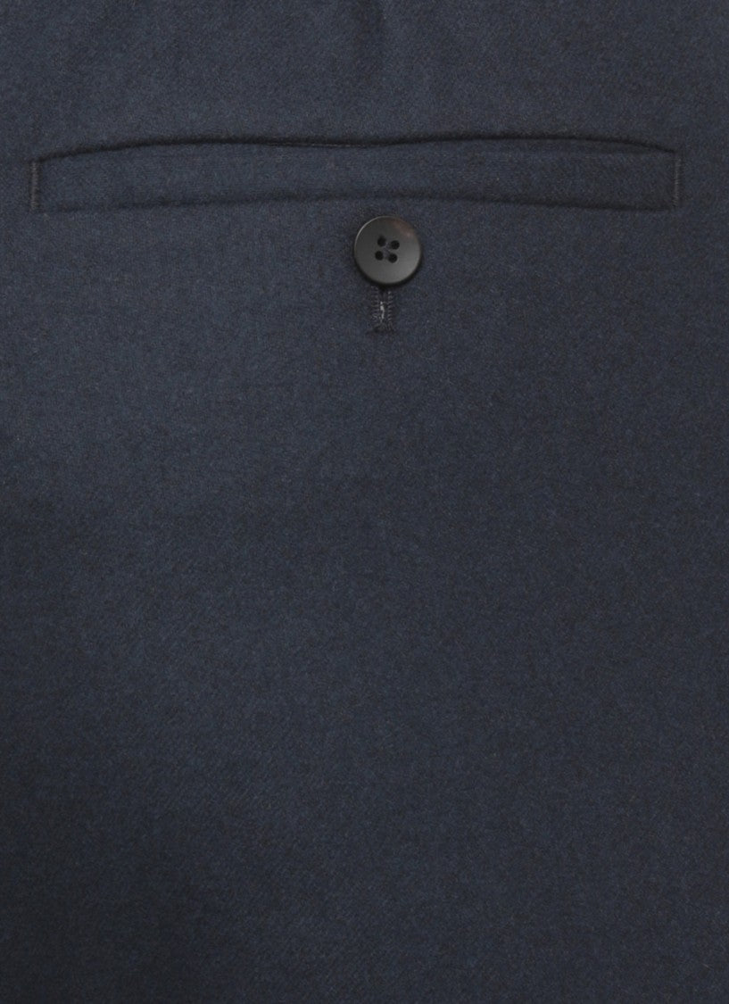 Devore Blue Tailored Wool Straight-Leg Pants