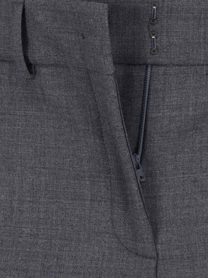 Incotex Grey Wide-Leg Tailored Wool Pants