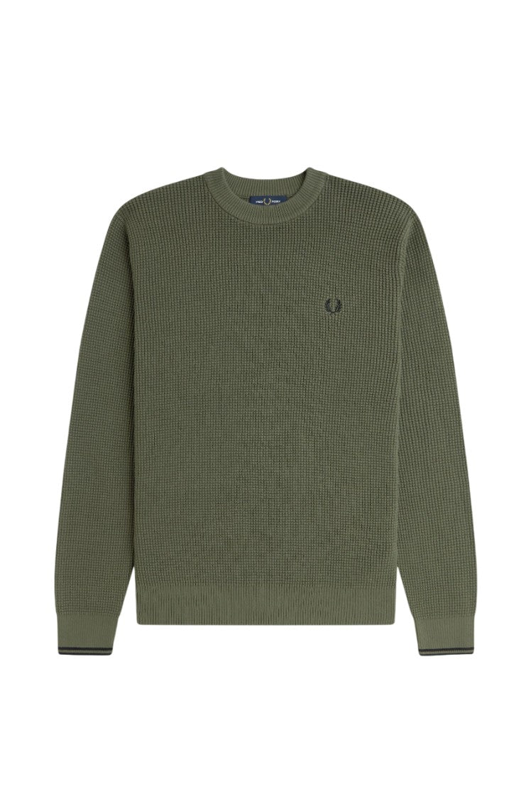 Fred Perry Embroidered Laurel Wreath Crew Neck Sweater