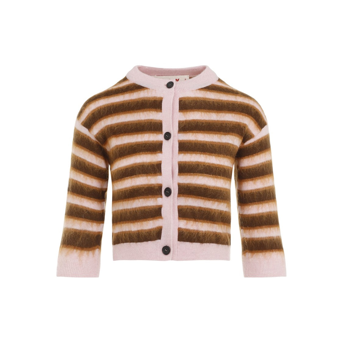 Marni Brown Pink Wool Cardigan