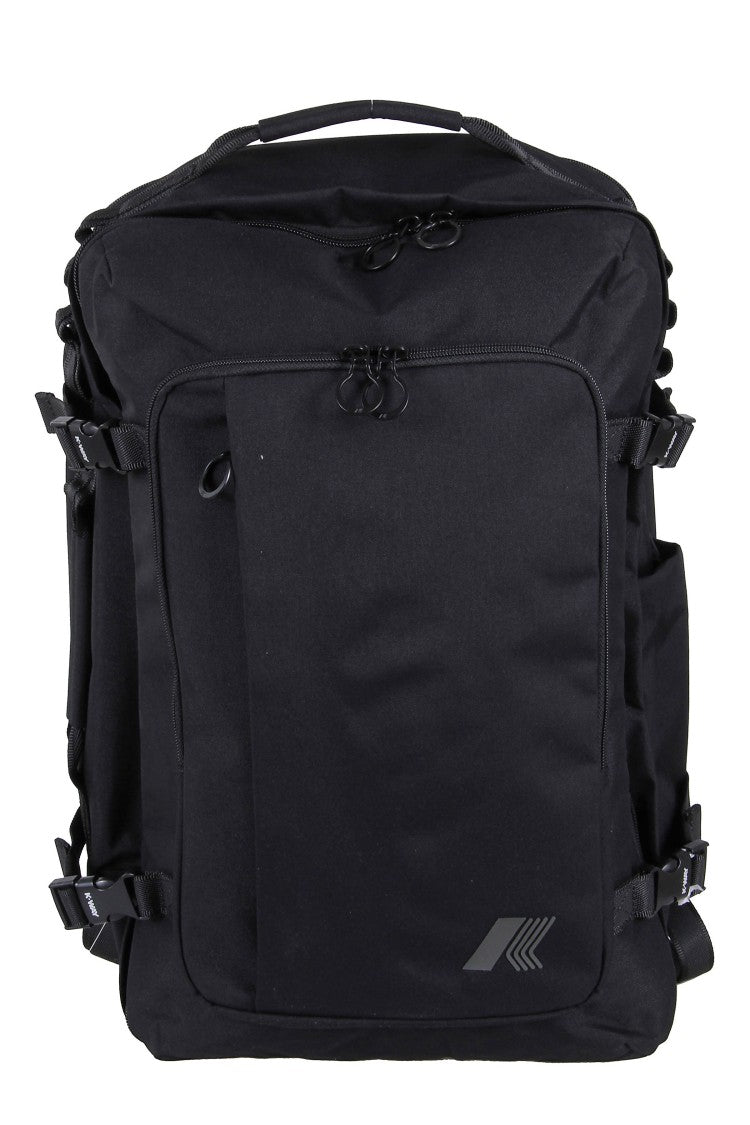 K-Way Black Salome Two-Way Zip Nylon Backpack