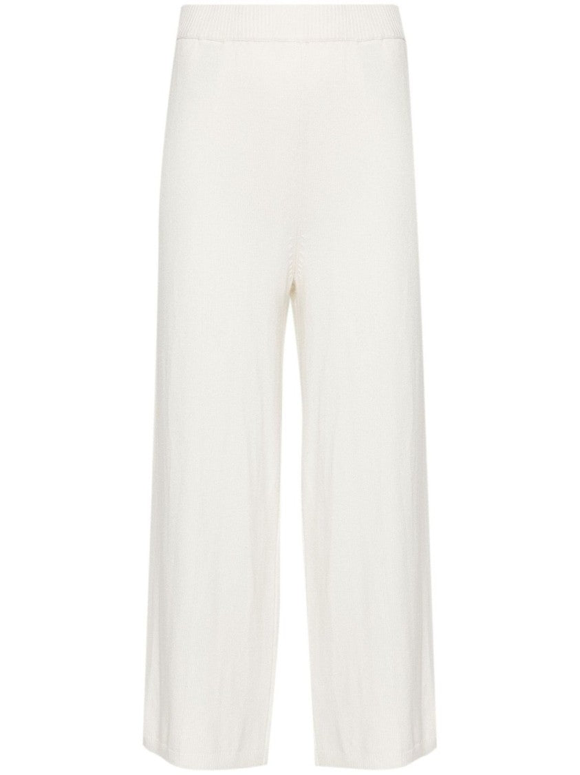Joseph White Silk Cashmere Culotte Trousers