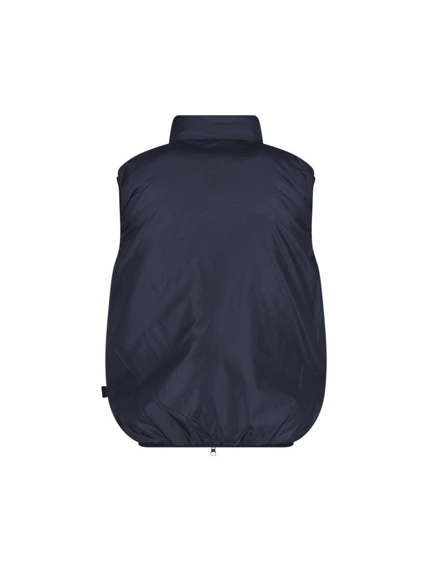 Aspesi Blue Stand-Collar Technical Fabric Vest
