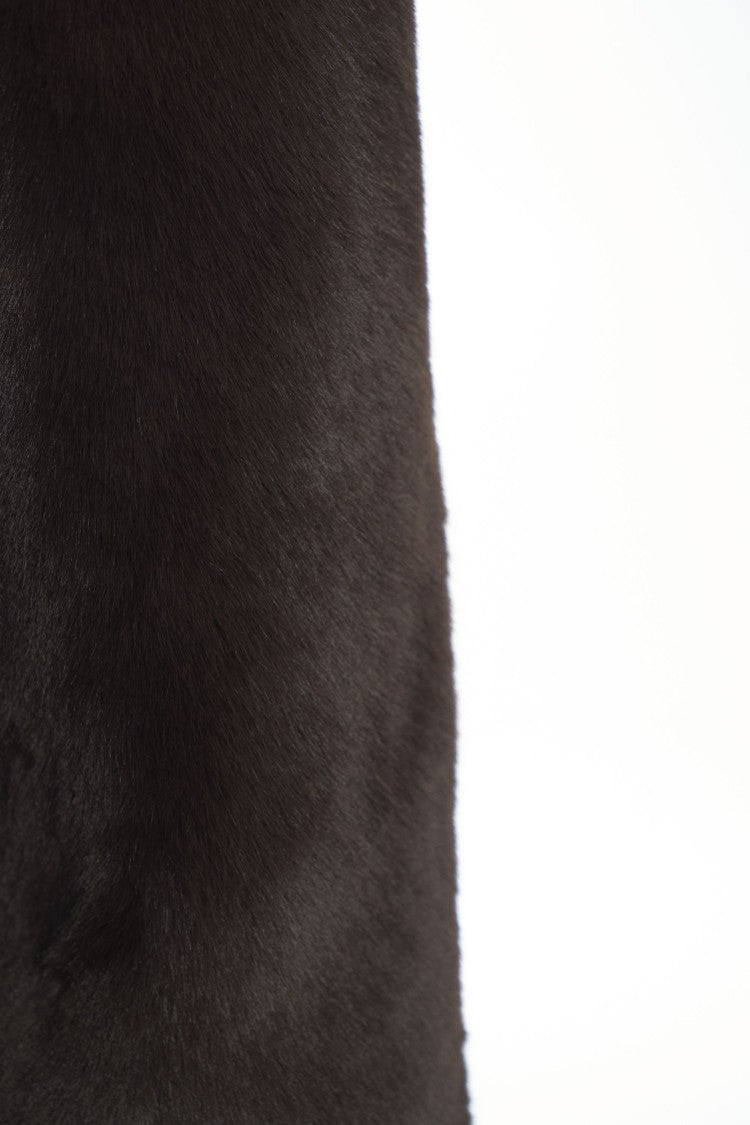 Pinko Faux Fur Jacket With High Collar