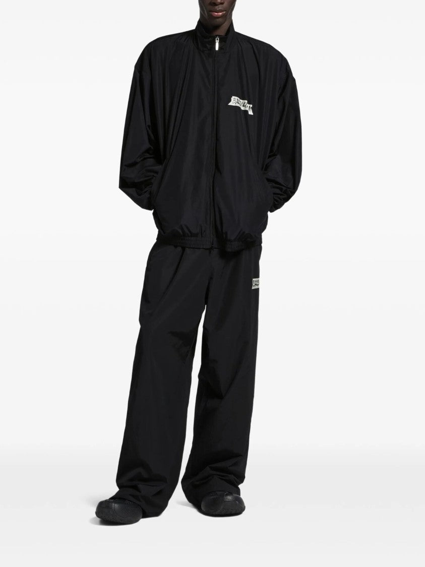 Balenciaga Black Tracksuit Loose Wide-Leg Pants