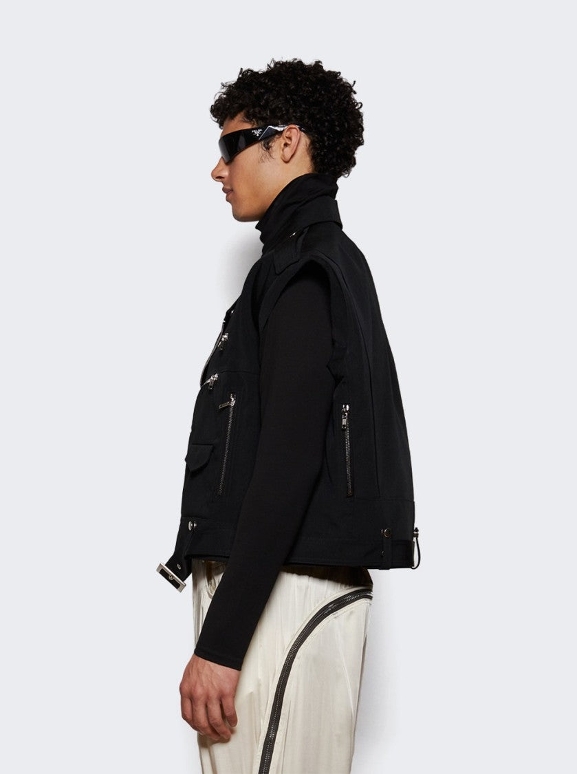 Rick Owens Cropped Jumbo Bauhaus Stooges Vest Black