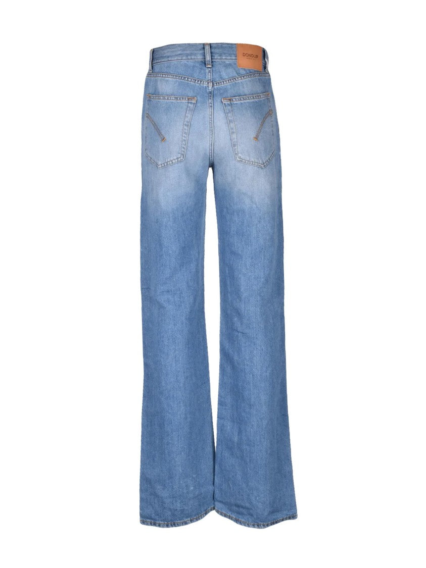 Dondup Mabel Light Blue High-Waisted Wide-Leg Jeans