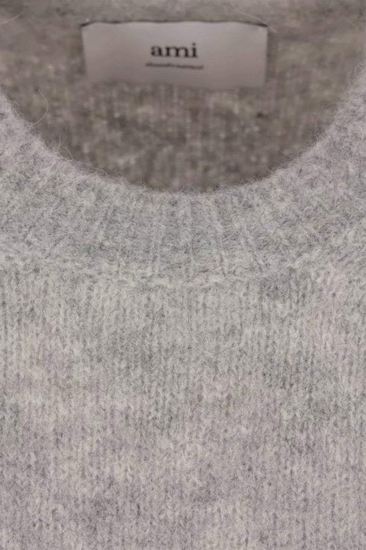 Ami Paris Soft Knit Sweater With Ribbed Hem And Boxy Silhouette