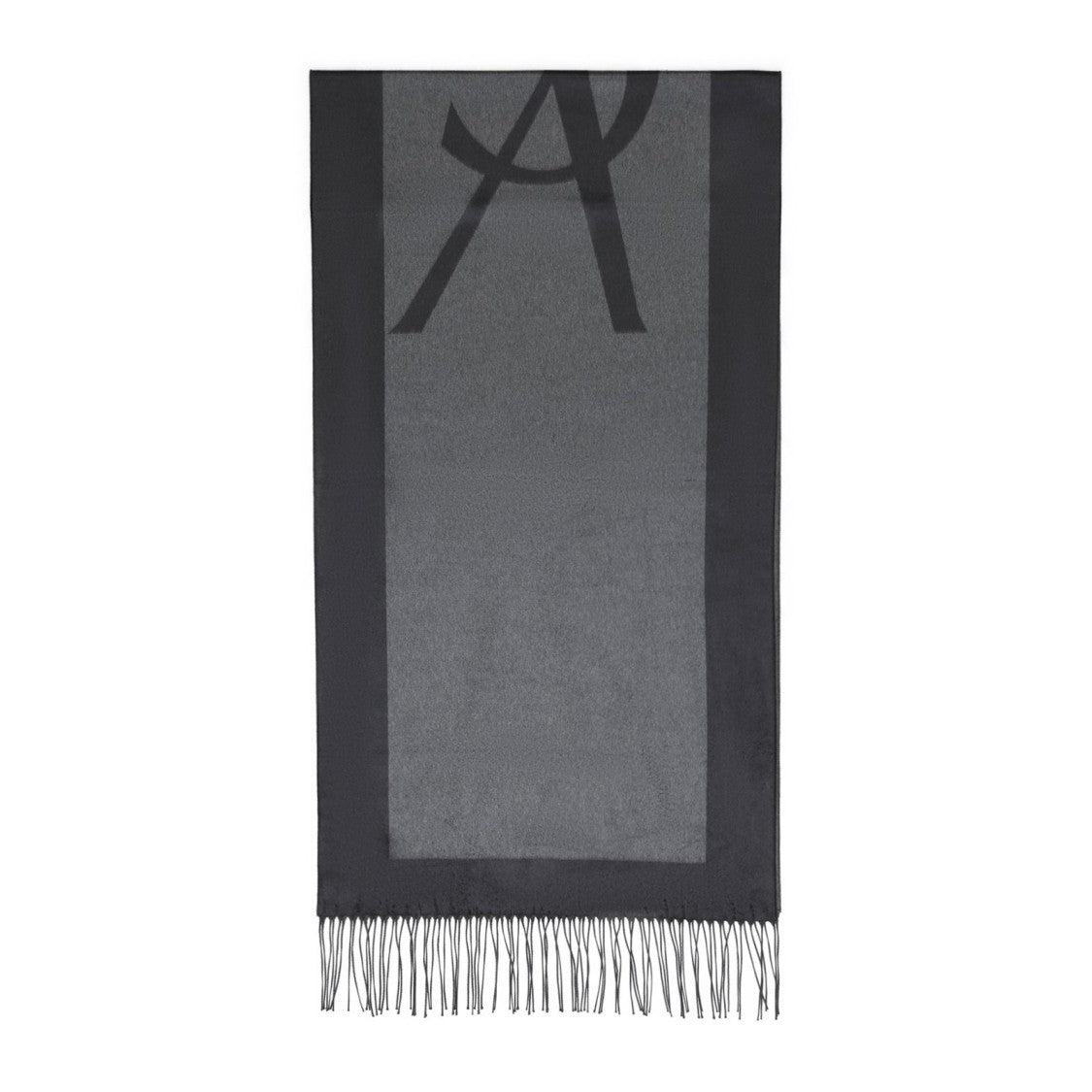 Saint Laurent Rectangular Silk Scarf With Abstract Letter Motif