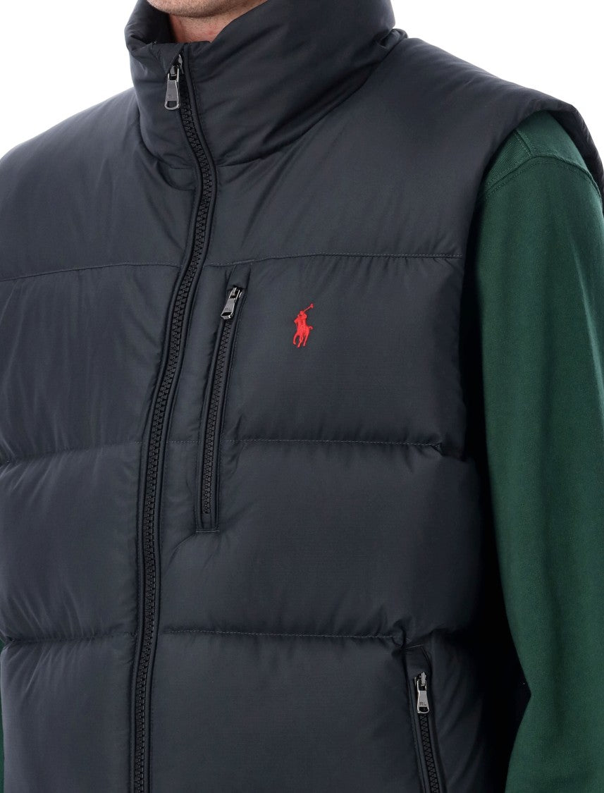 Polo Ralph Lauren Quilted Black Puffer Vest With Stand-Up Collar
