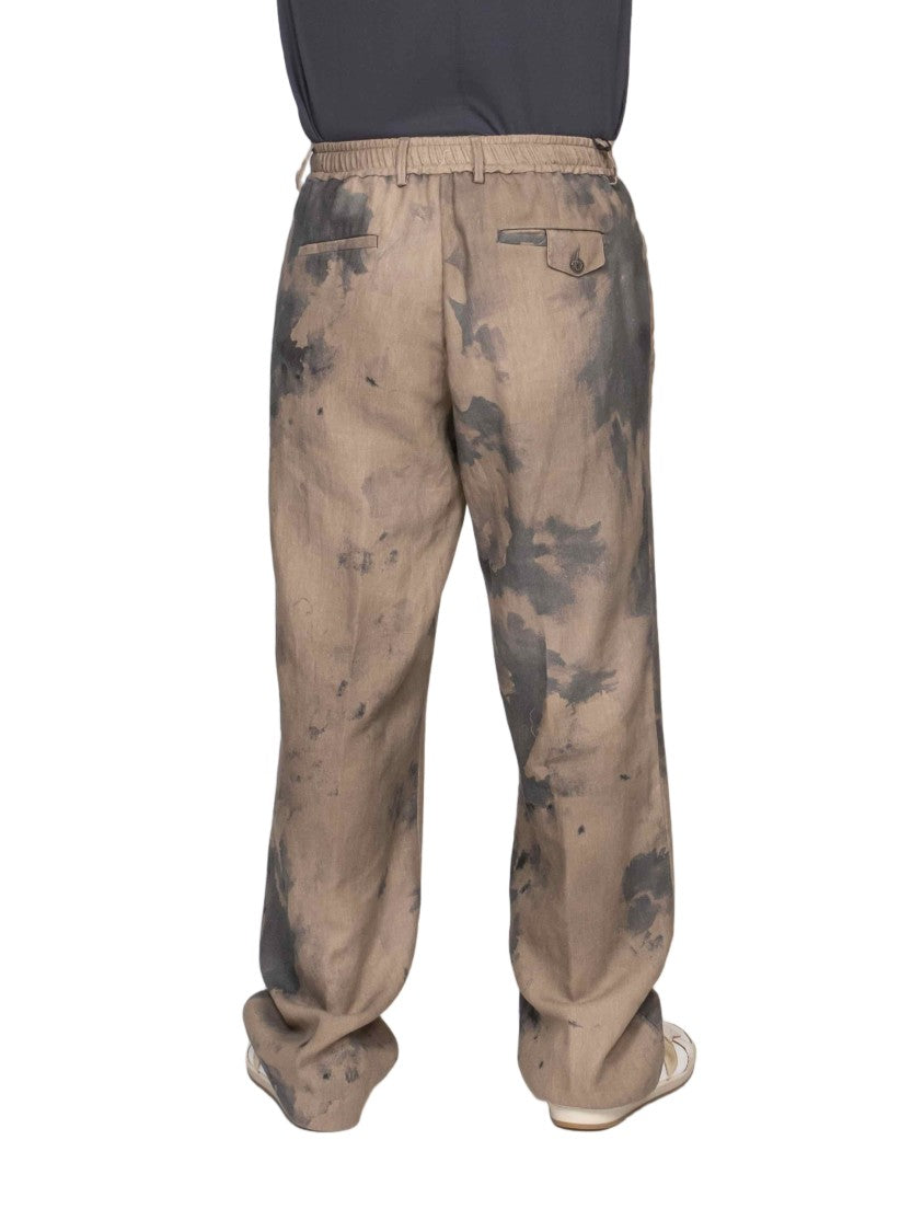 Messagerie Ethan Brown Tie-Dye Loose Straight-Leg Pants