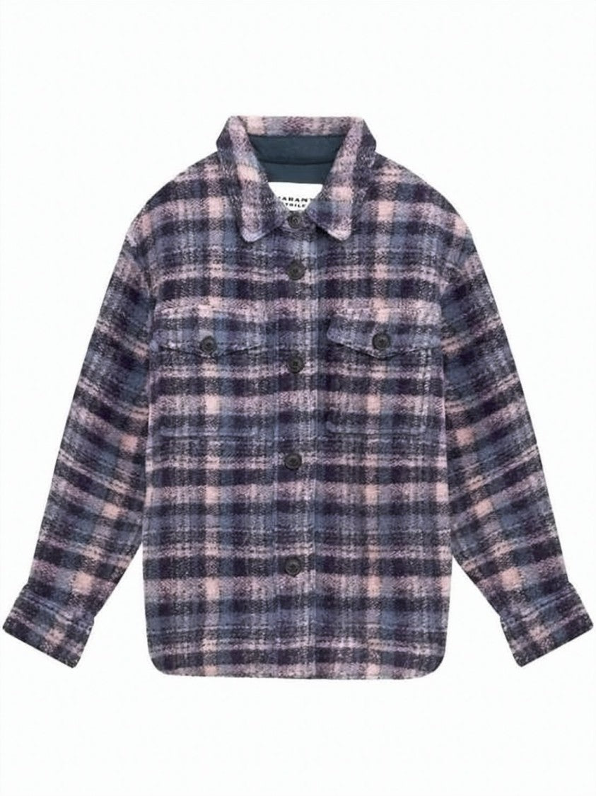 Isabel Marant Plaid Oversized Jacket With Classic Collar