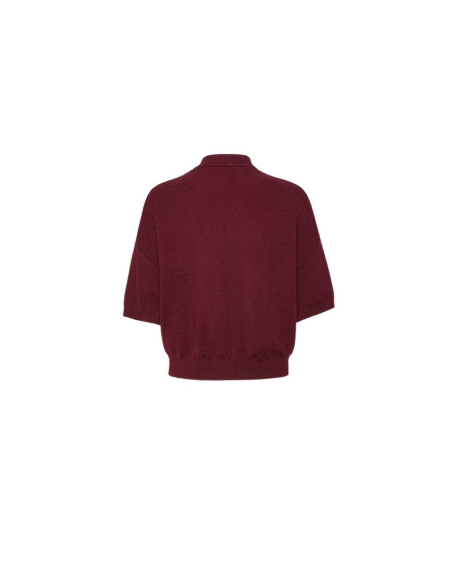 Rotate Ellia Slinky Flowy Knit Polo Shirt