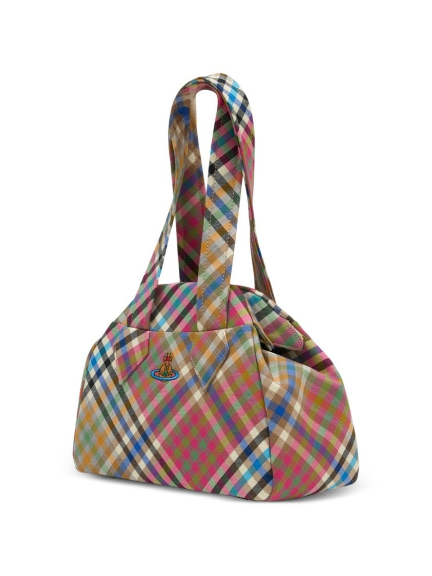 Vivienne Westwood Rectangular Plaid Handbag With Two Handles