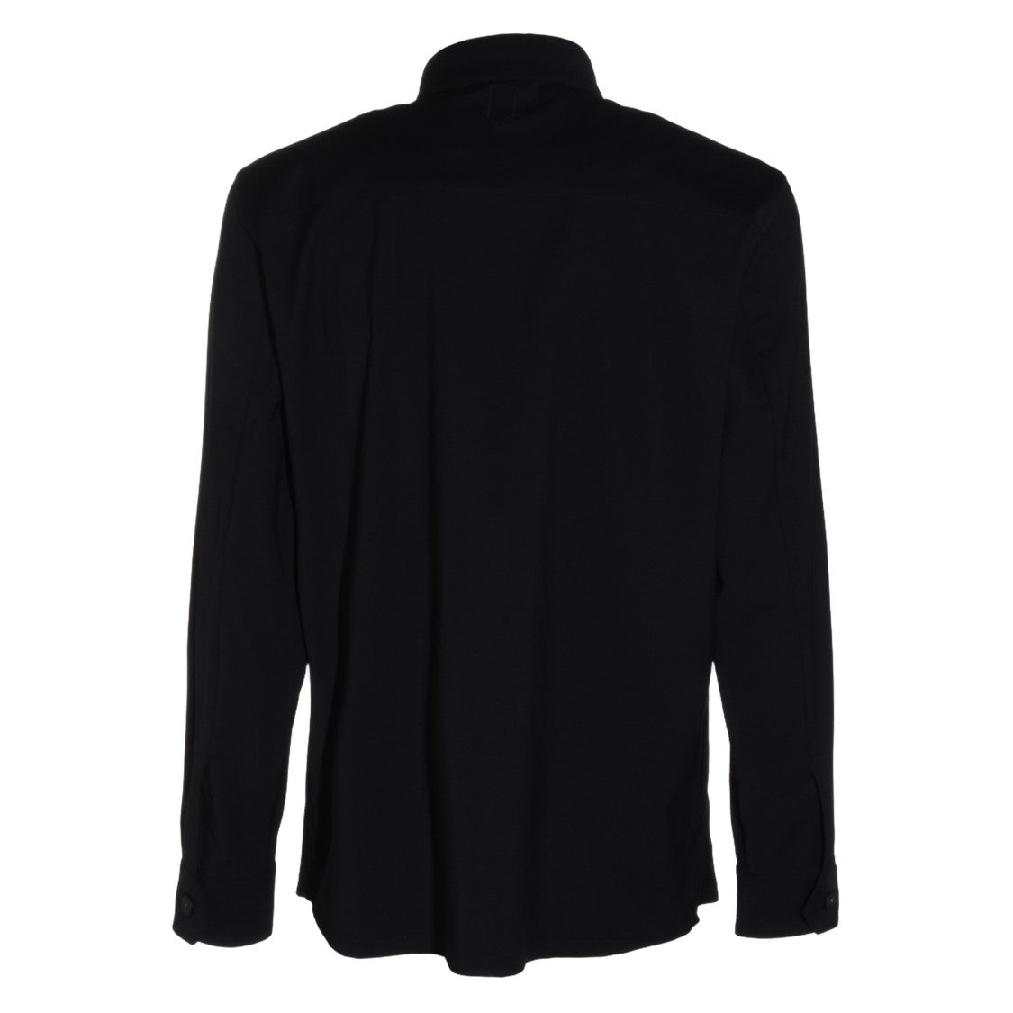 Canali Black Jacket With Stand Collar And Chest Pocket